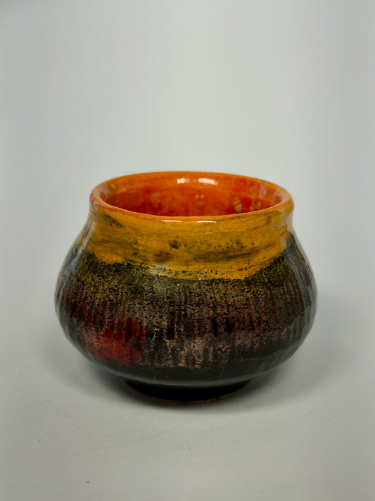 Brown Orange Mini Pot