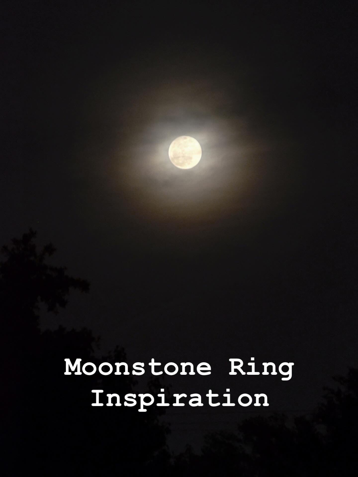 Moonlit Night: Moonstone Silver Star Ring