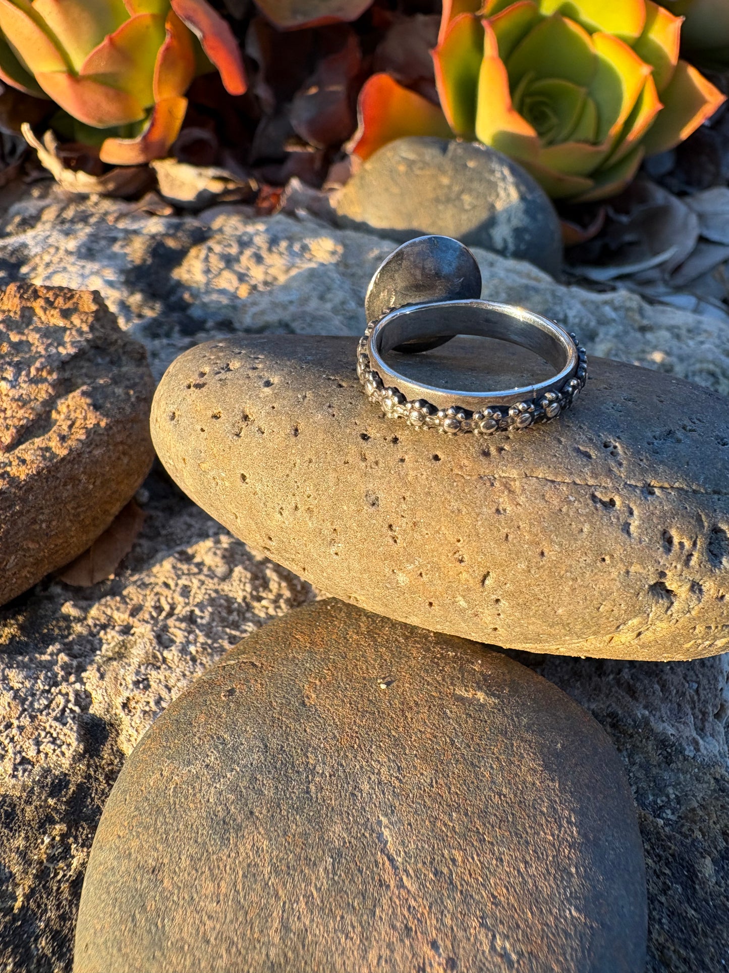 Moonlit Night: Moonstone Silver Star Ring