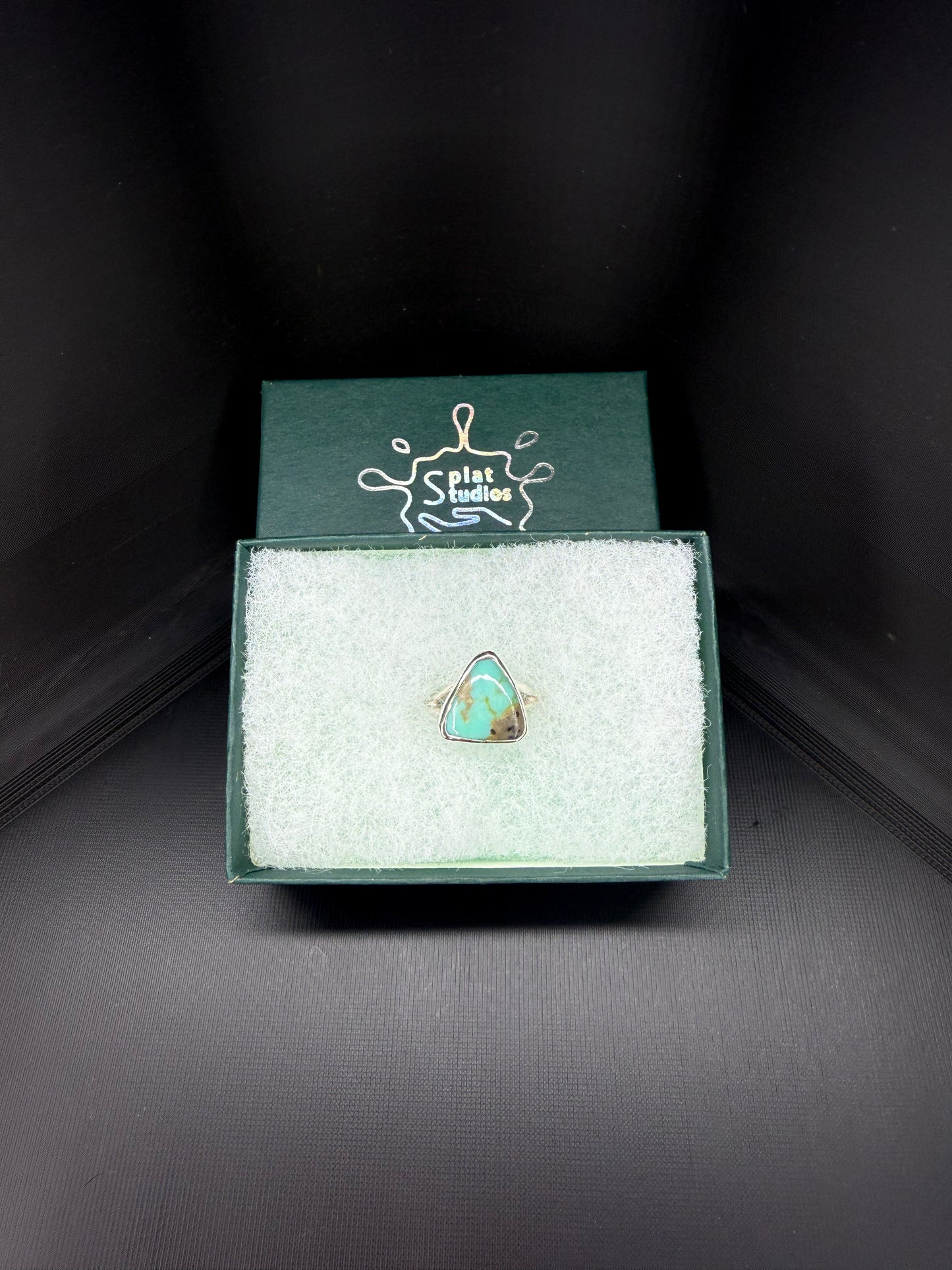 Turquoise Ring With Zia Symbol