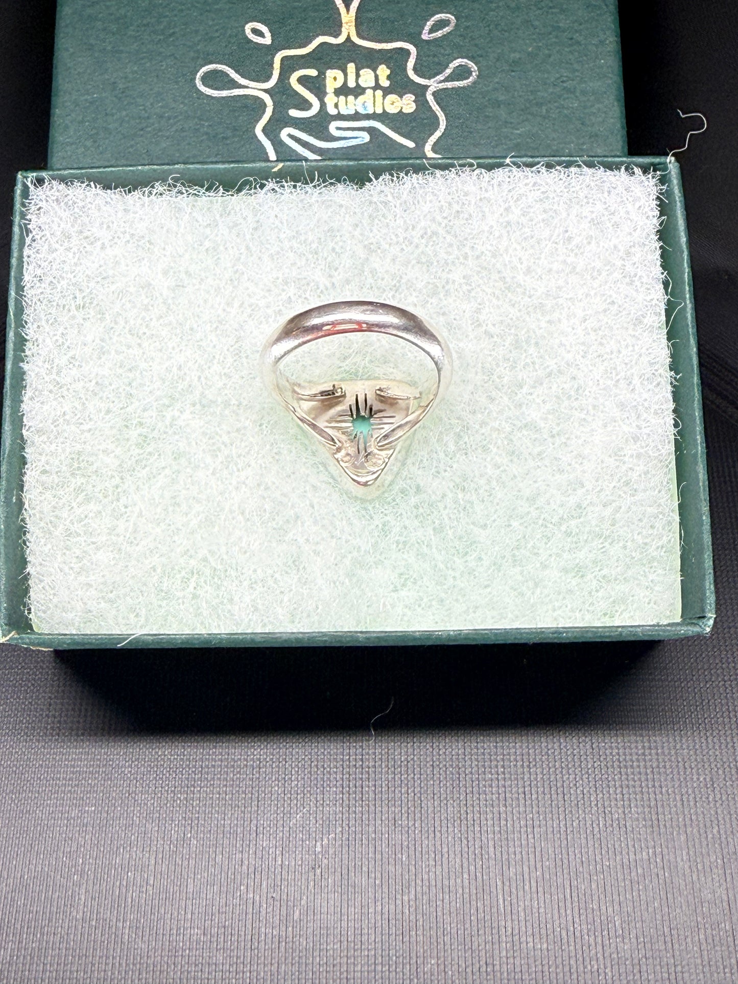 Turquoise Ring With Zia Symbol