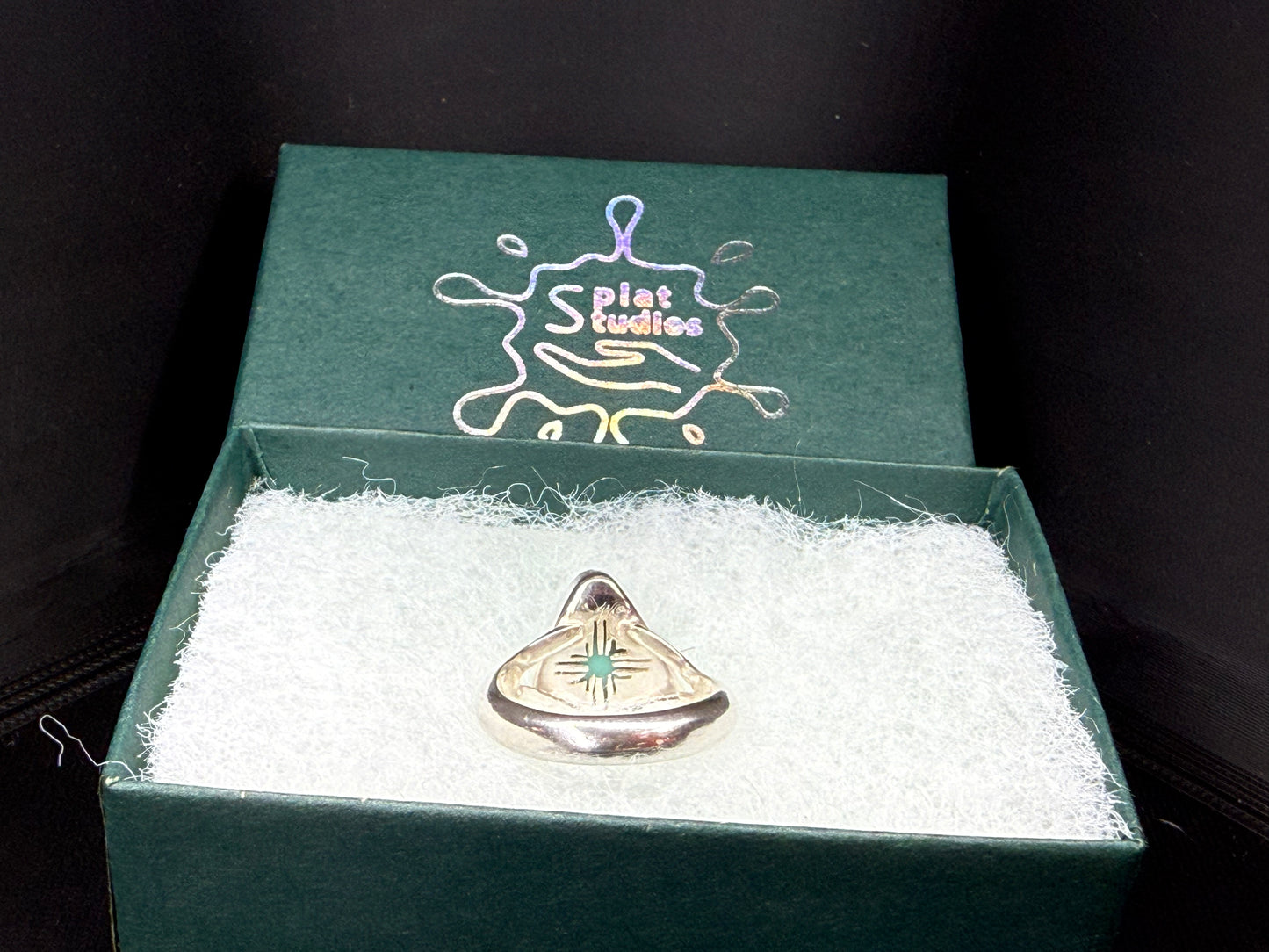 Turquoise Ring With Zia Symbol