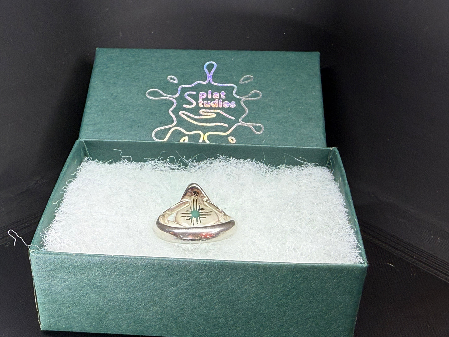 Turquoise Ring With Zia Symbol