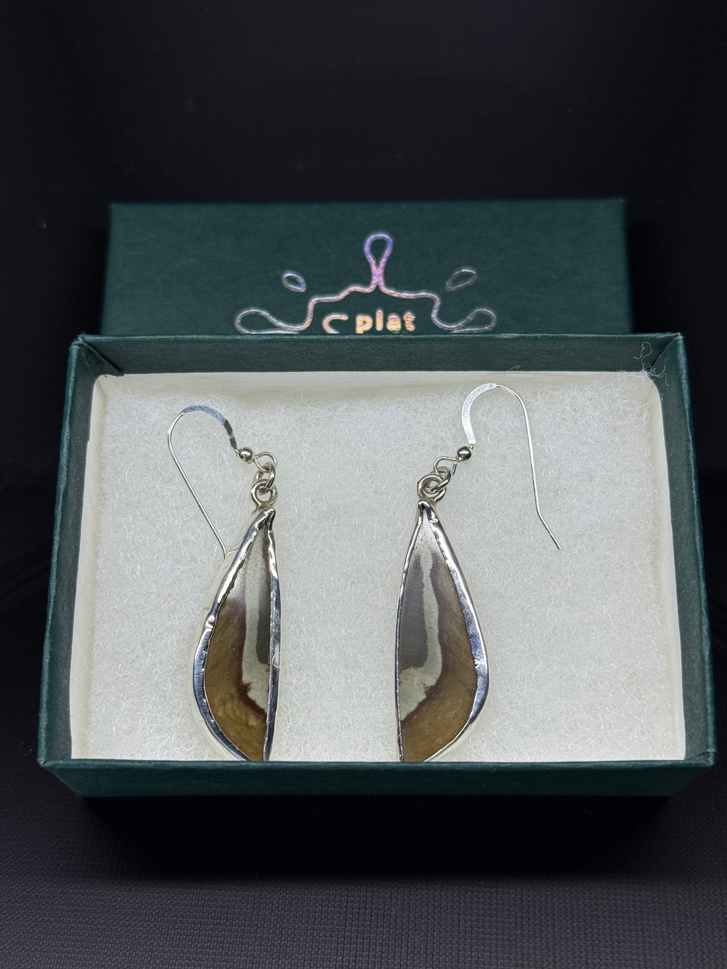Sandstone Earrings, Sterling Silver