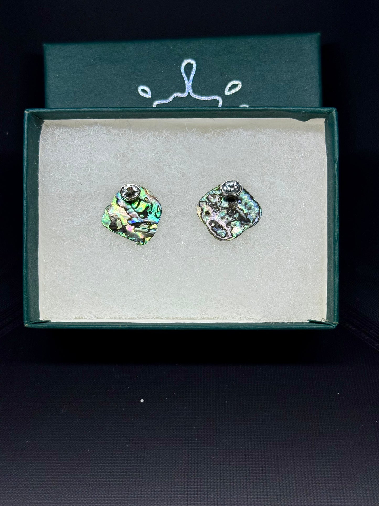 Earrings Abalone & Aquamarine