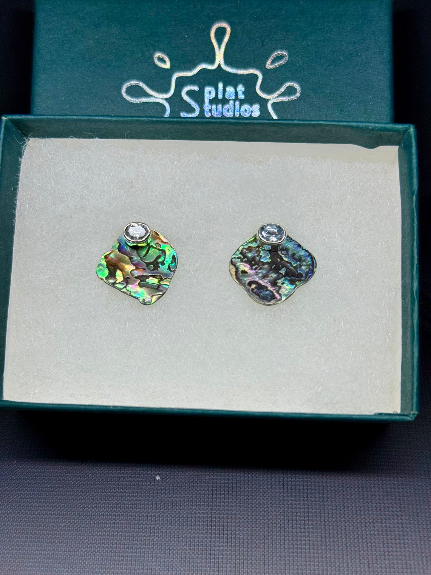 Earrings Abalone & Aquamarine