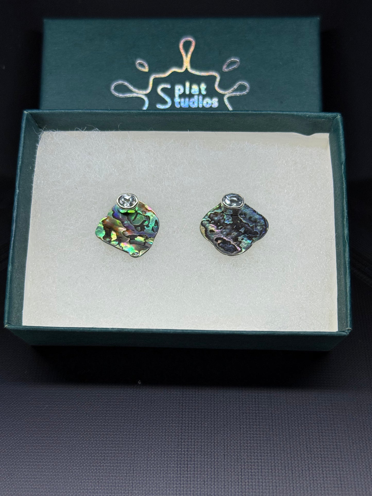 Earrings Abalone & Aquamarine
