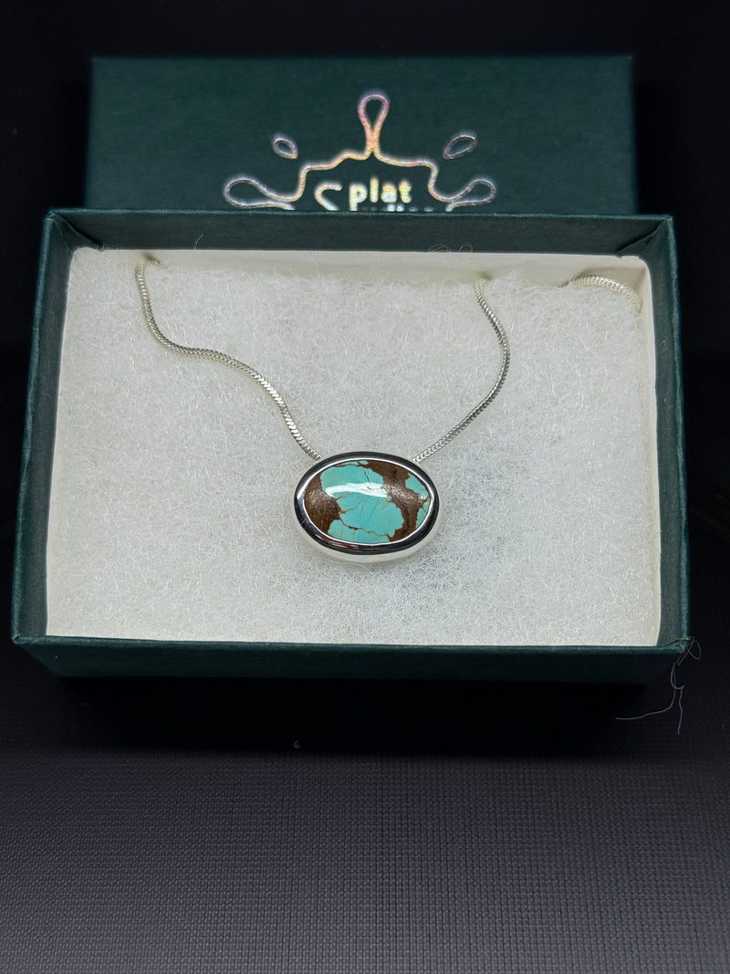 Turquoise, Silver Necklace