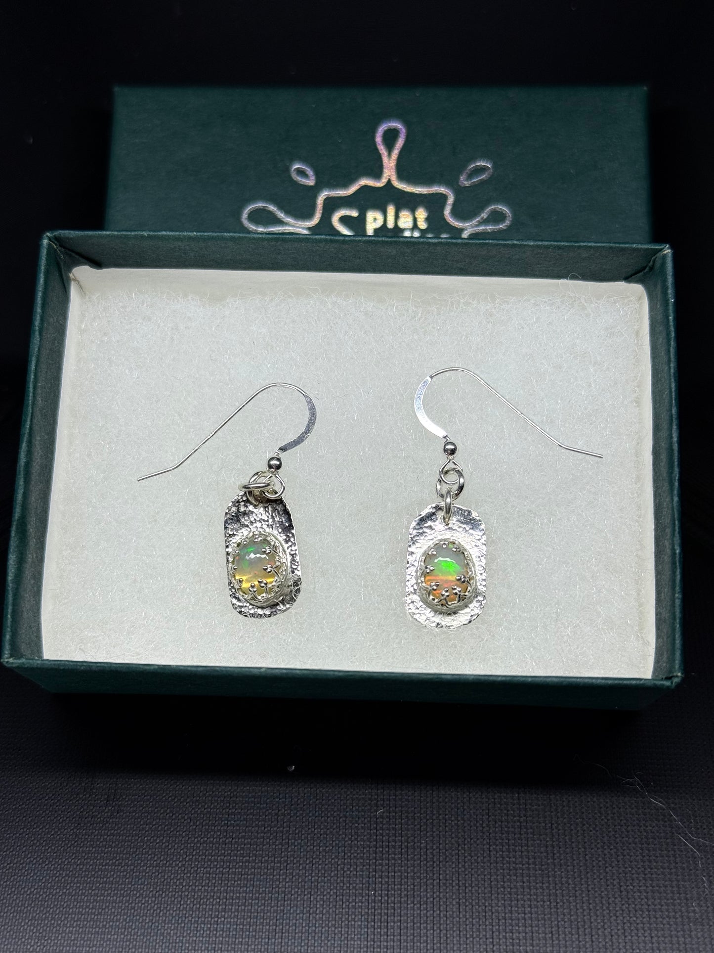 Opal & Silver Earrings